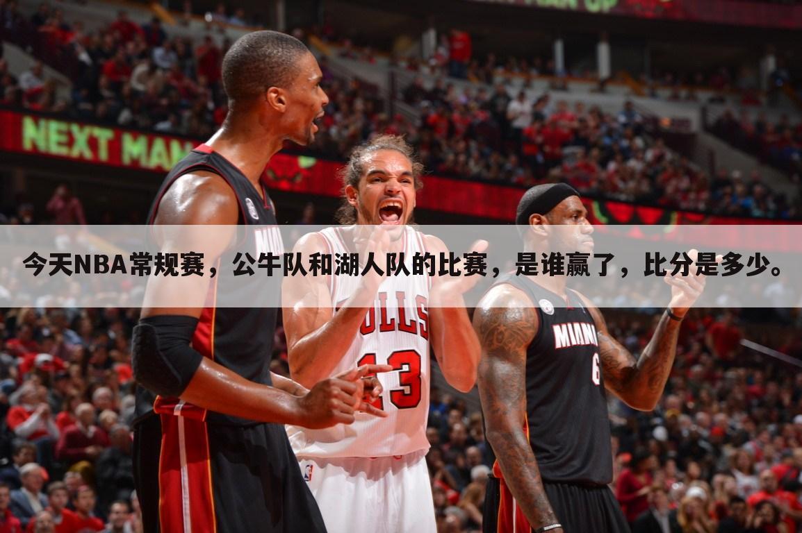 今天NBA常规赛，公牛队和湖人队的比赛，是谁赢了，比分是多少。