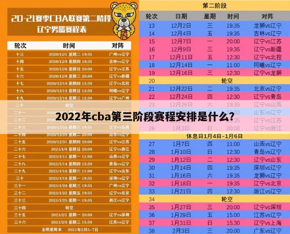 2022年cba第三阶段赛程安排是什么？