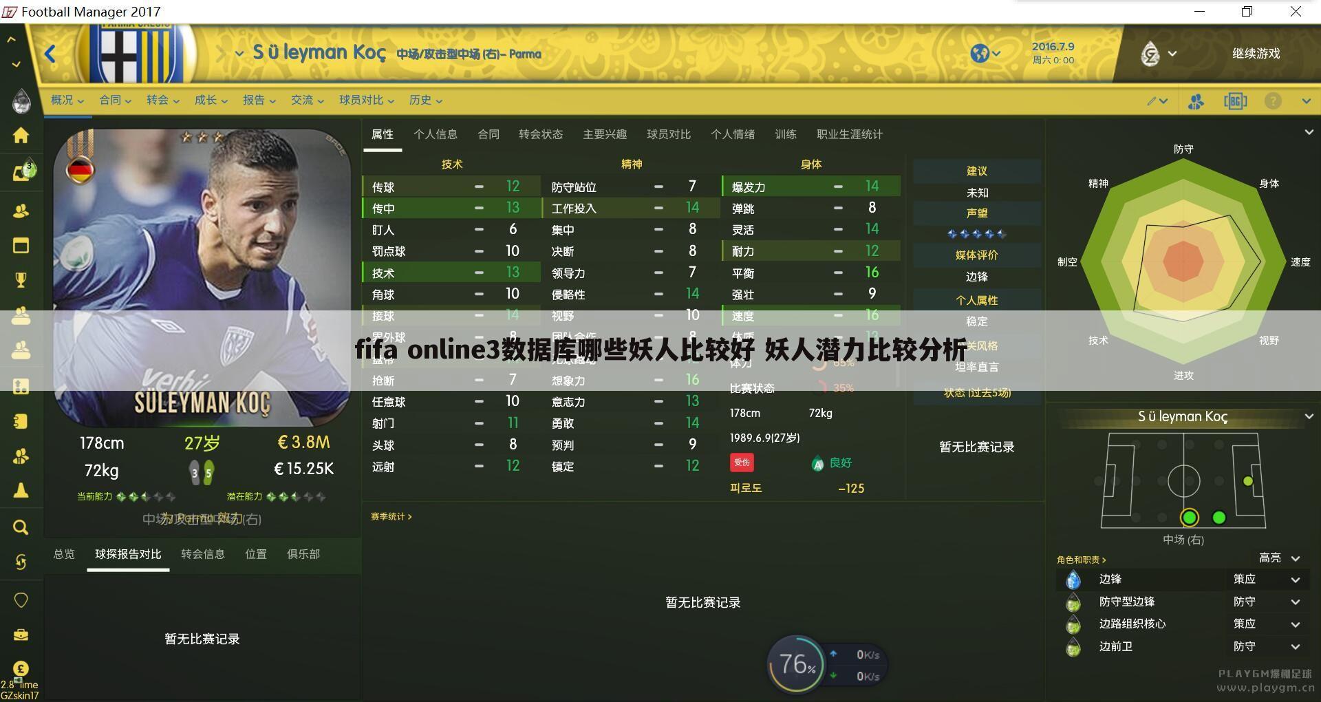 fifa online3数据库哪些妖人比较好 妖人潜力比较分析