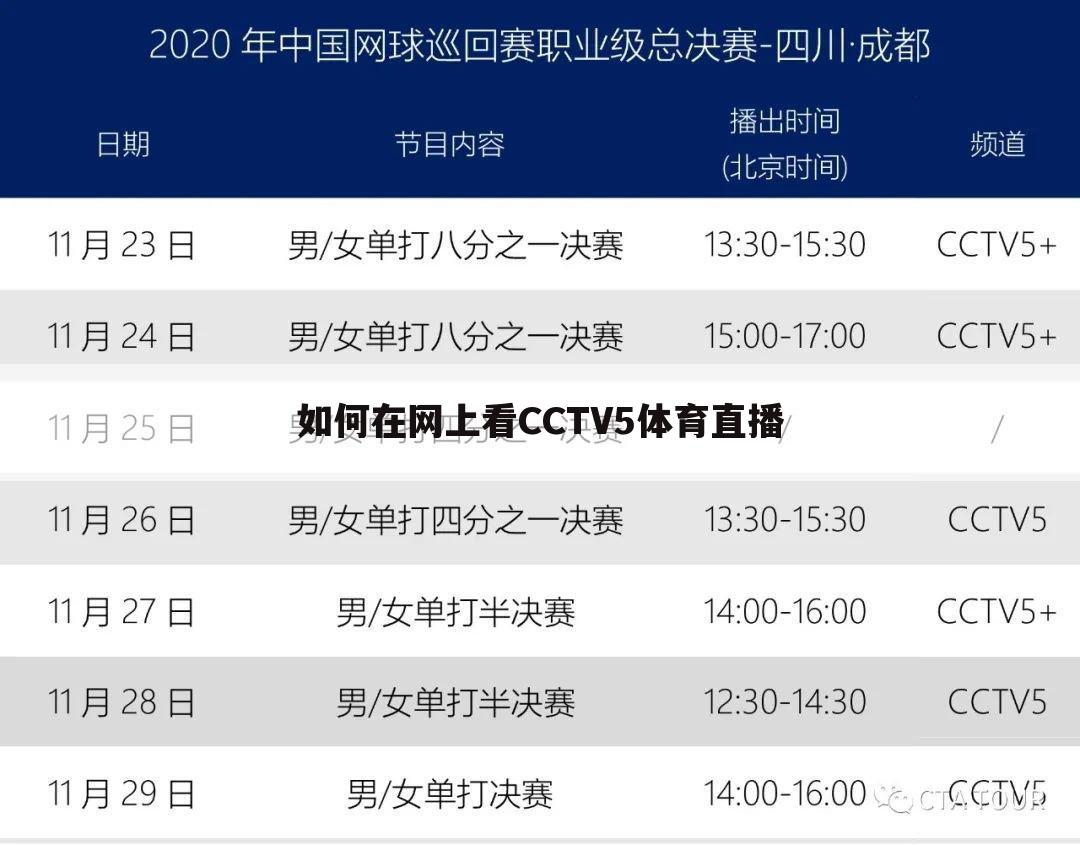 如何在网上看CCTV5体育直播