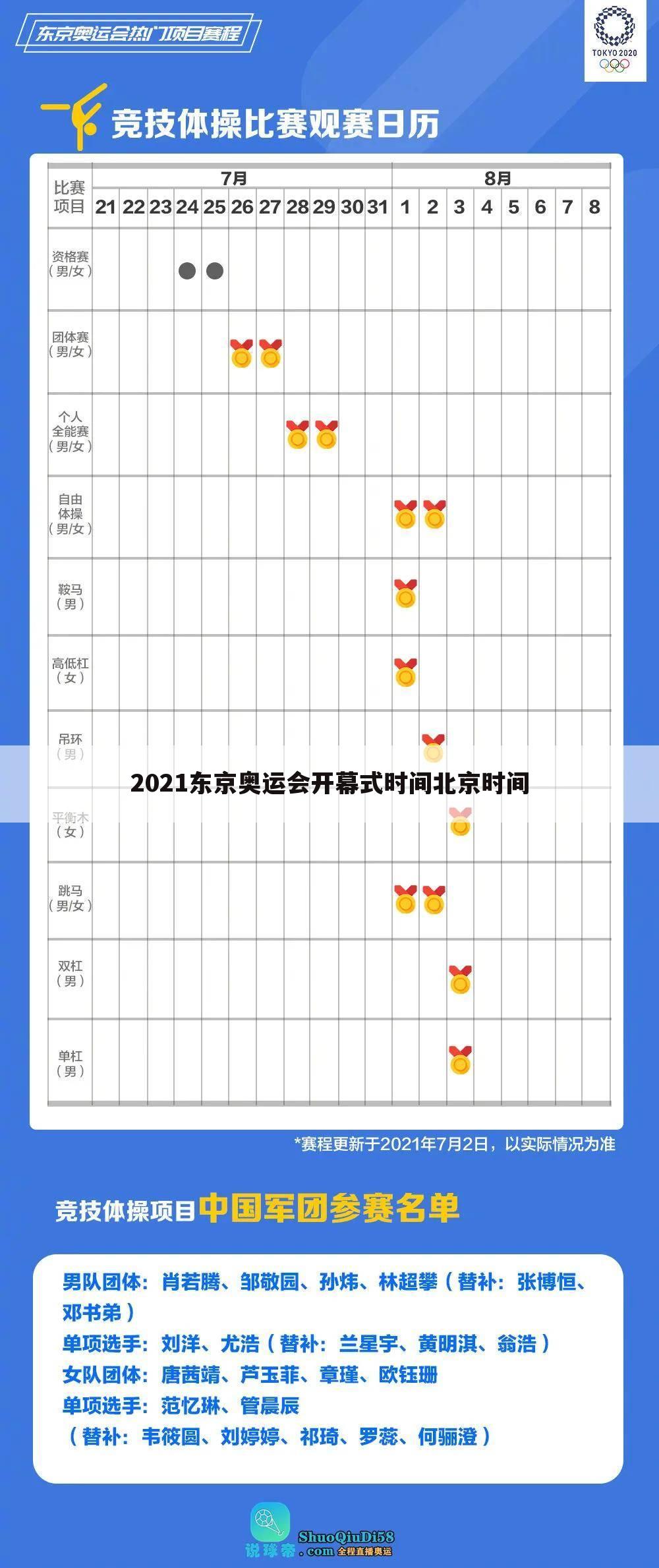 2021东京奥运会开幕式时间北京时间