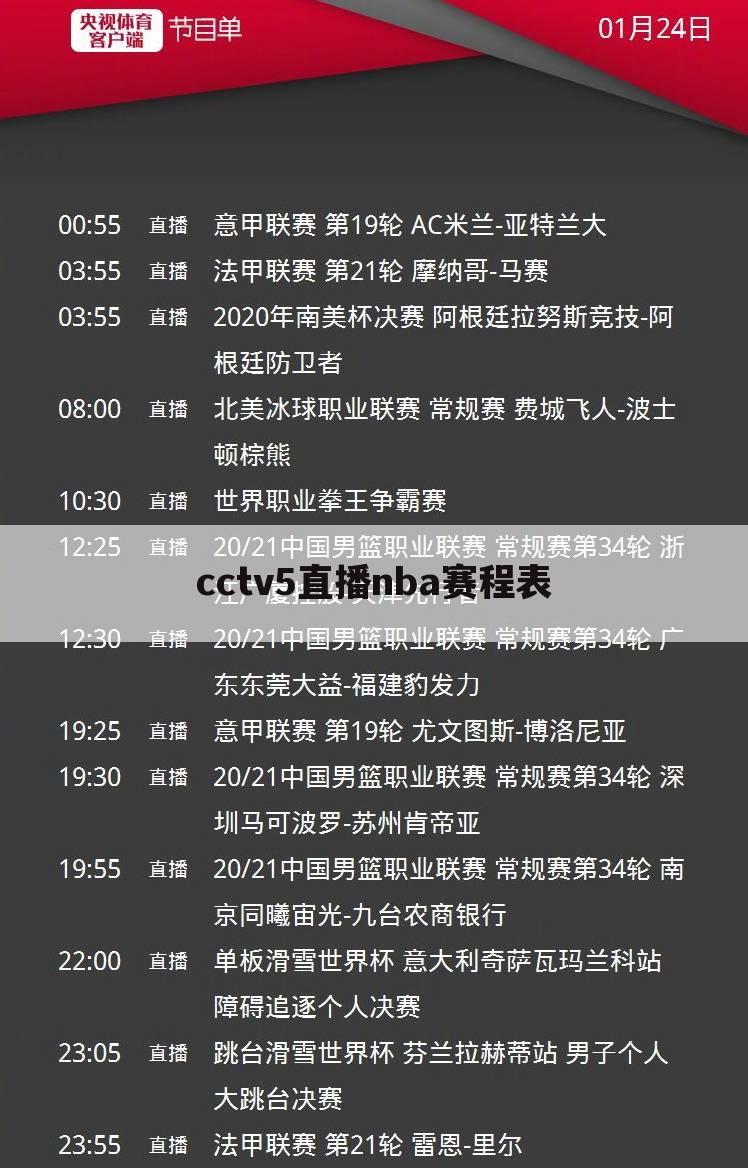 cctv5直播nba赛程表