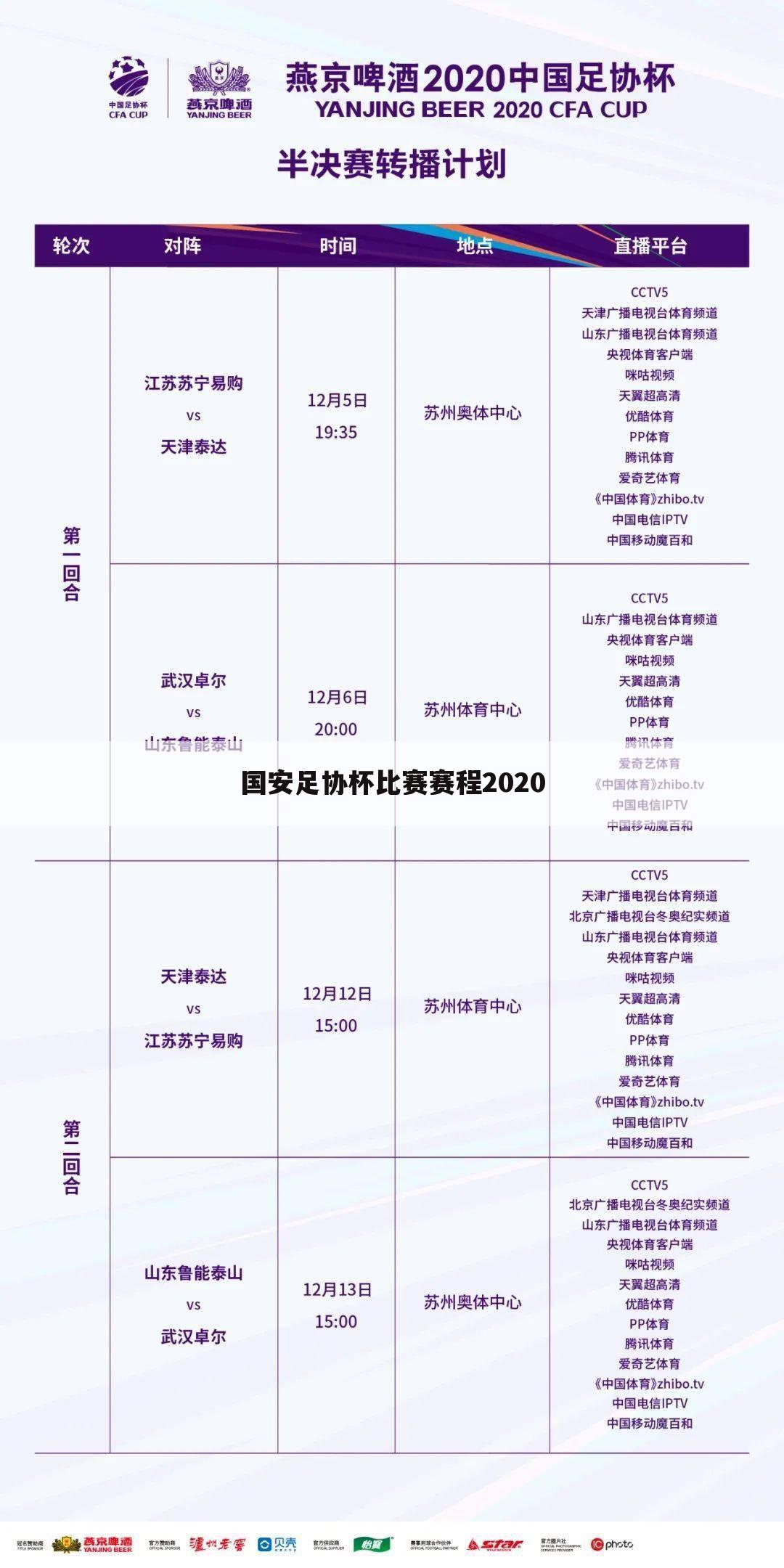 国安足协杯比赛赛程2020