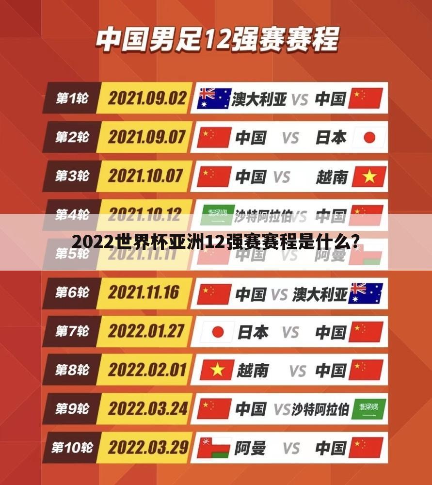 2022世界杯亚洲12强赛赛程是什么？