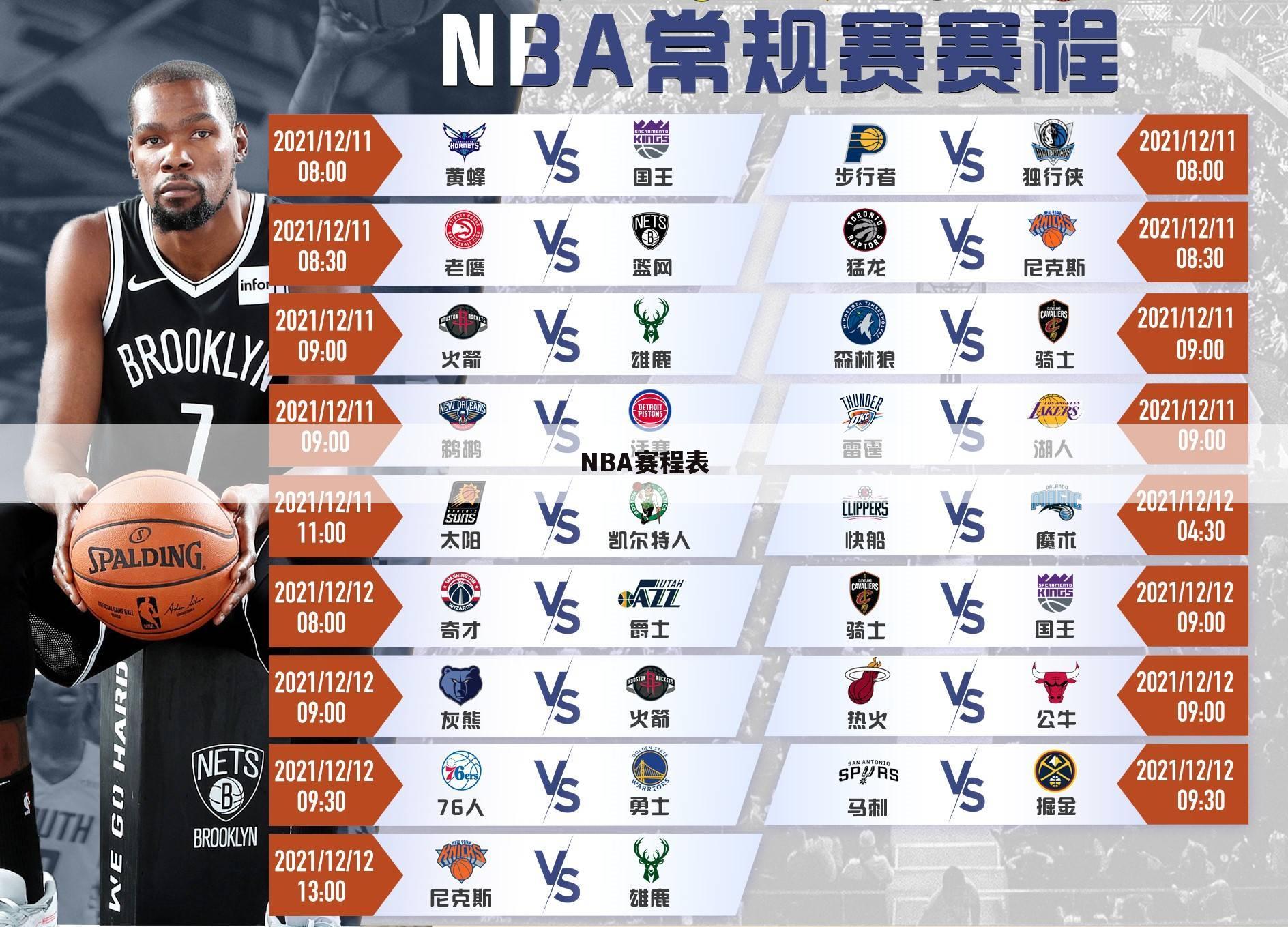 NBA赛程表